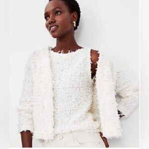 NWT Shimmer Textured Tweed Sweater Shell